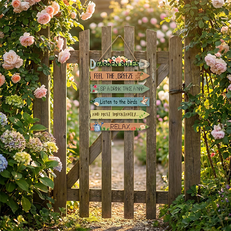 Rustic Wooden Garden Hanging Sign Wall Decor Plaque