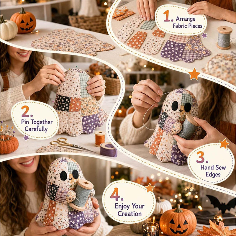 Little Ghost Cozy Halloween DIY Patchwork Craft Kit