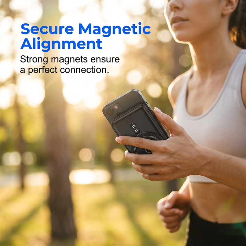 3-in-1 Magnetic Power Bank with Built-In Cable