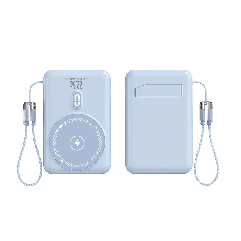 3-in-1 Magnetic Power Bank with Built-In Cable