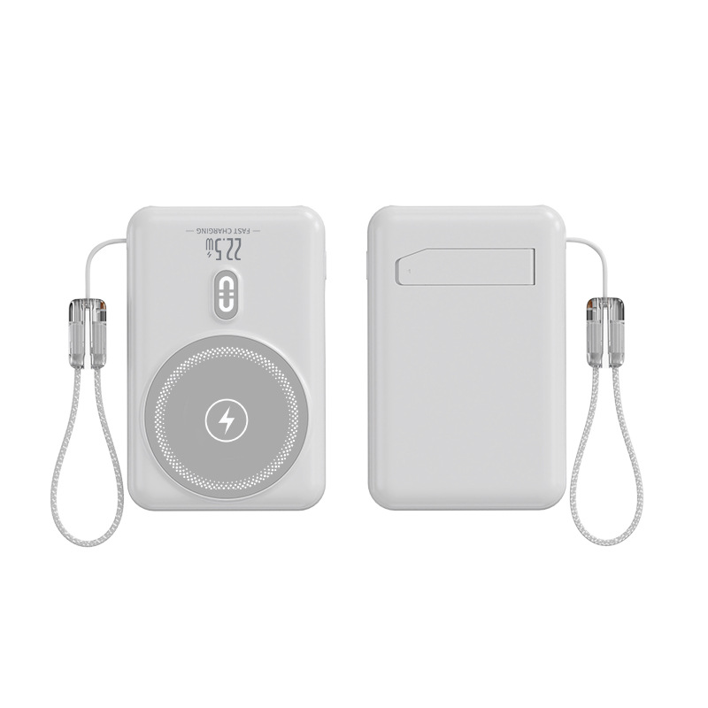 3-in-1 Magnetic Power Bank with Built-In Cable