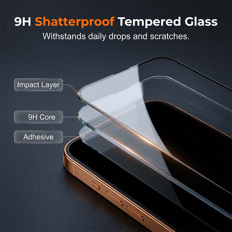 Auto-Align Tempered Glass Screen Protector with Dust Extraction