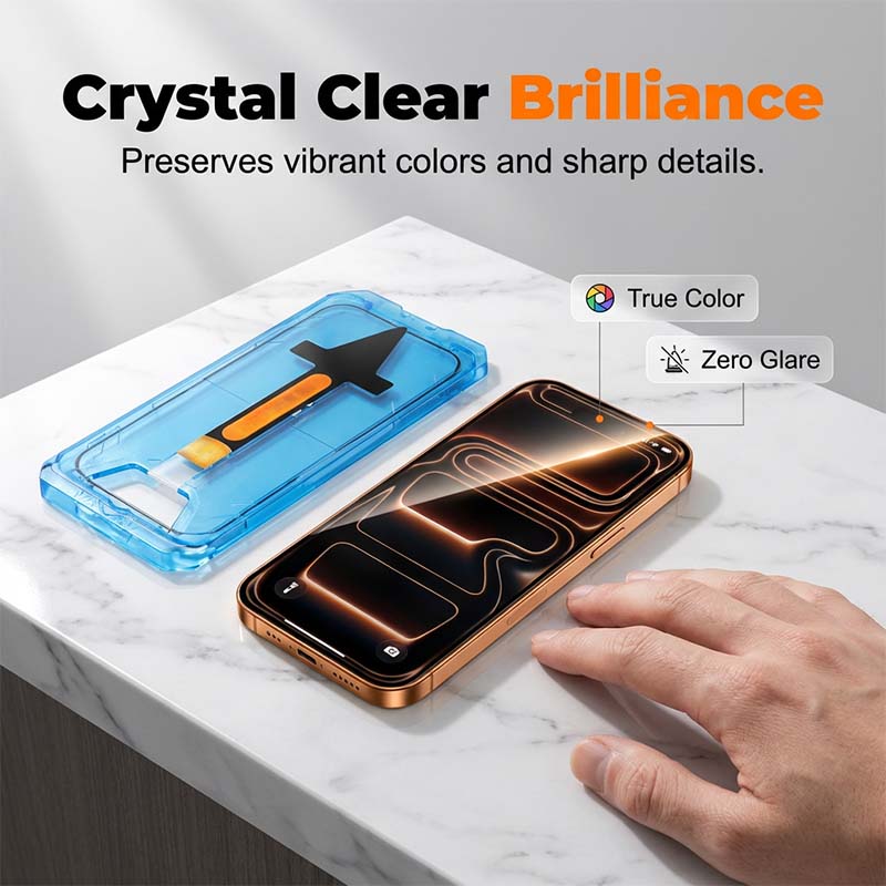 Auto-Align Tempered Glass Screen Protector with Dust Extraction