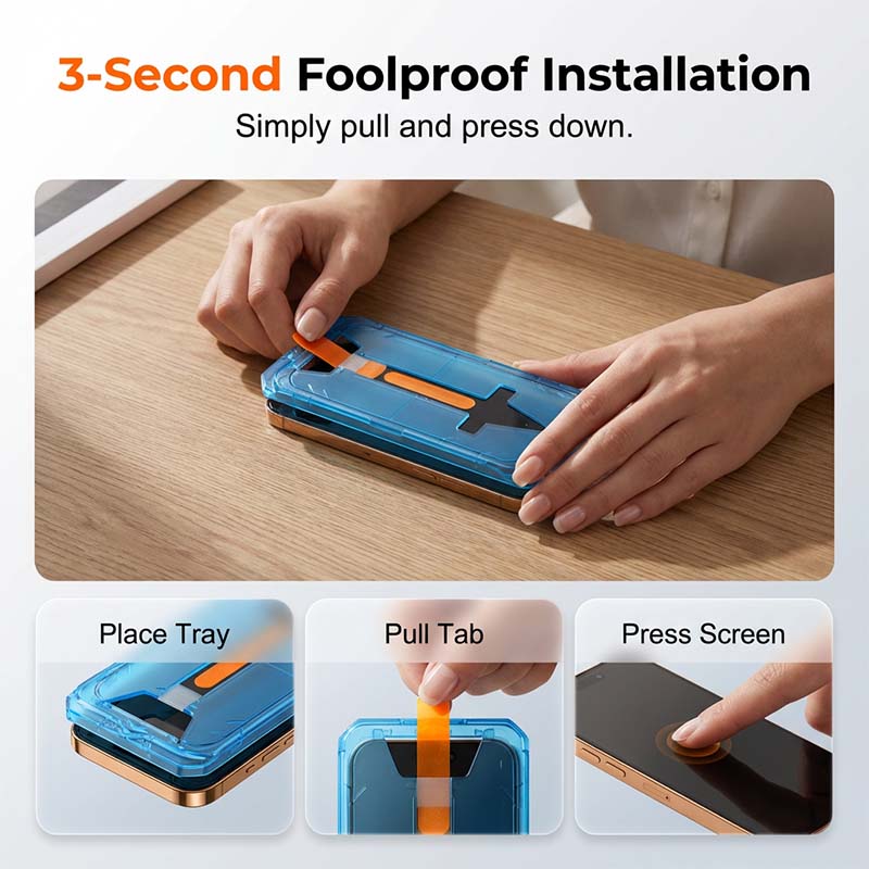 Auto-Align Tempered Glass Screen Protector with Dust Extraction