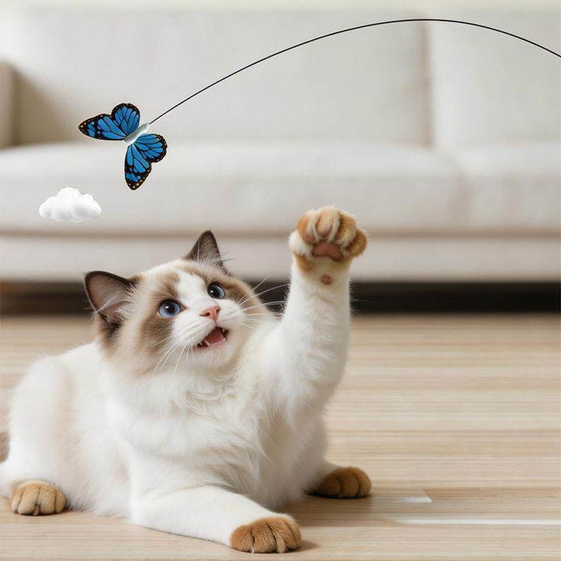 Electric Cat Teaser with Rotating Butterfly & Suction Cup