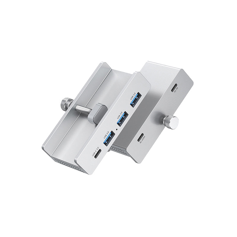 Clamp-On USB 3.0 Hub Aluminum Alloy 4-Port Docking Station
