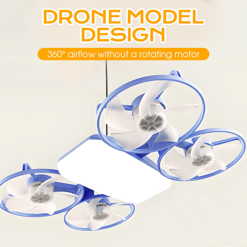 3-Speed Foldable Fan with LED Light Remote Control