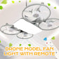 3-Speed Foldable Fan with LED Light Remote Control