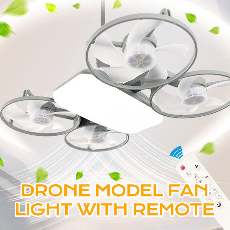 3-Speed Foldable Fan with LED Light Remote Control