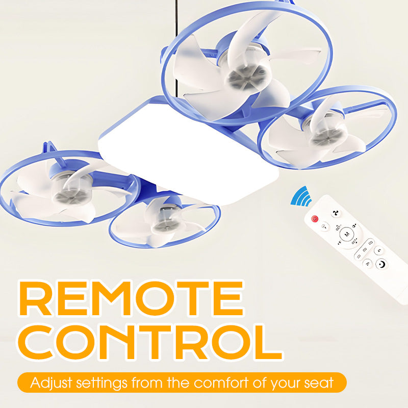 3-Speed Foldable Fan with LED Light Remote Control