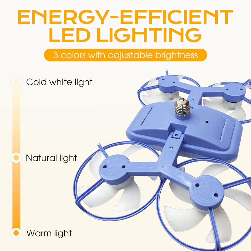 3-Speed Foldable Fan with LED Light Remote Control