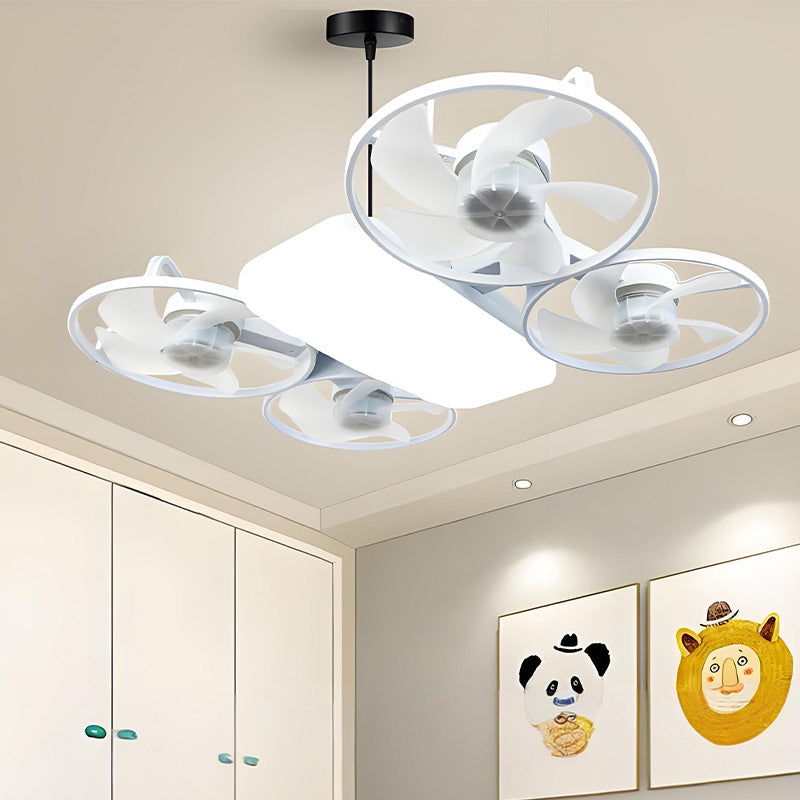 3-Speed Foldable Fan with LED Light Remote Control
