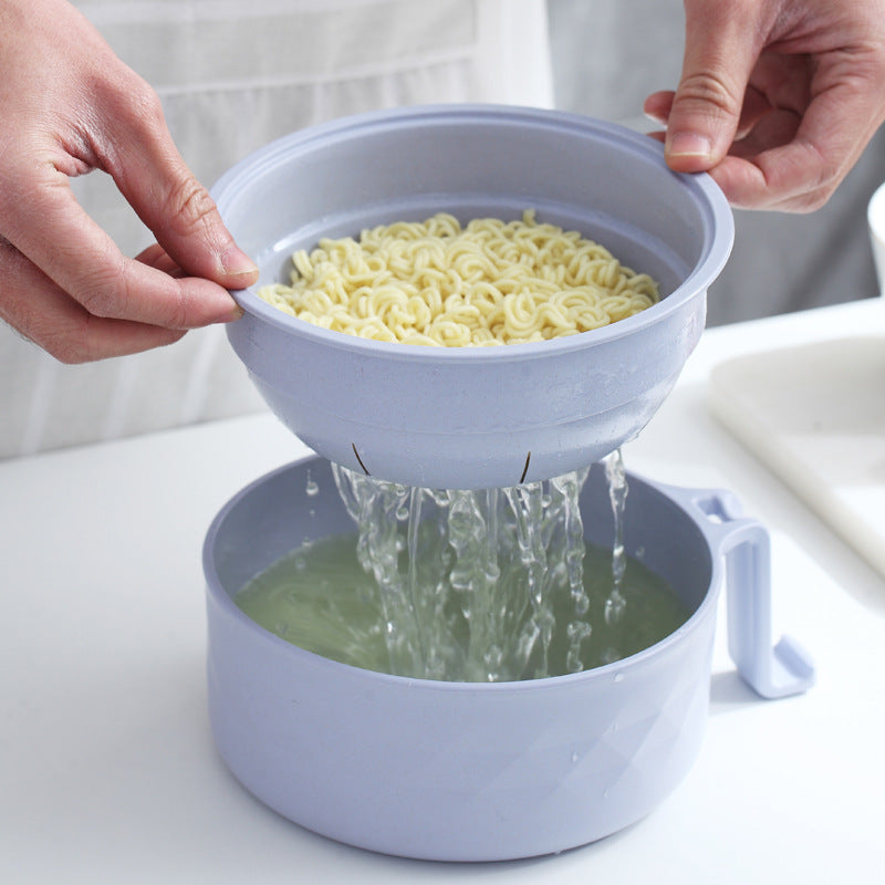 Multifunctional Ramen Bowl Set with Water Filter and Utensils
