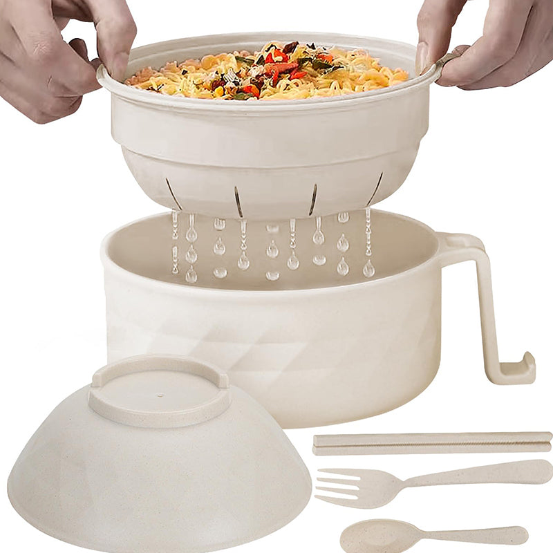 Multifunctional Ramen Bowl Set with Water Filter and Utensils