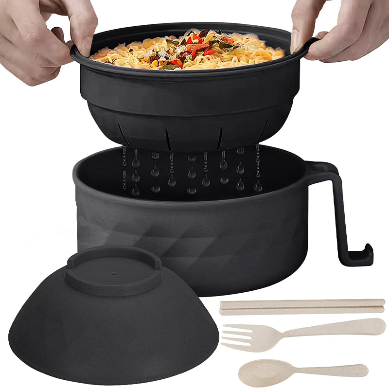 Multifunctional Ramen Bowl Set with Water Filter and Utensils
