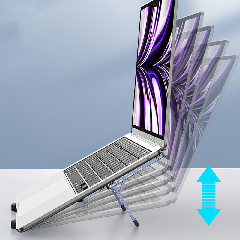 6-Level Adjustable Aluminum Laptop Stand with 4-Port USB Hub