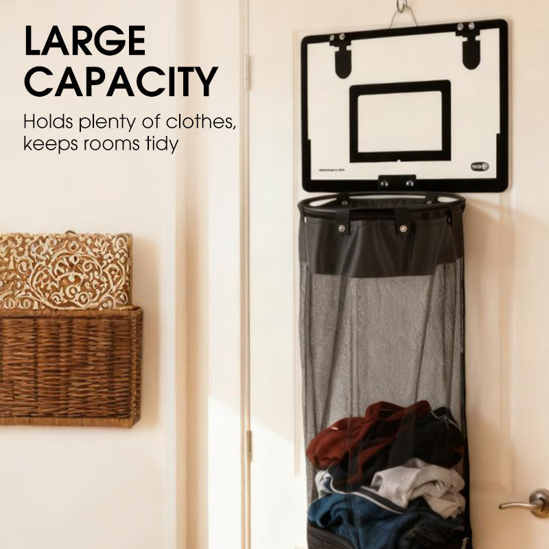 Over-the-Door Basketball Laundry Hamper