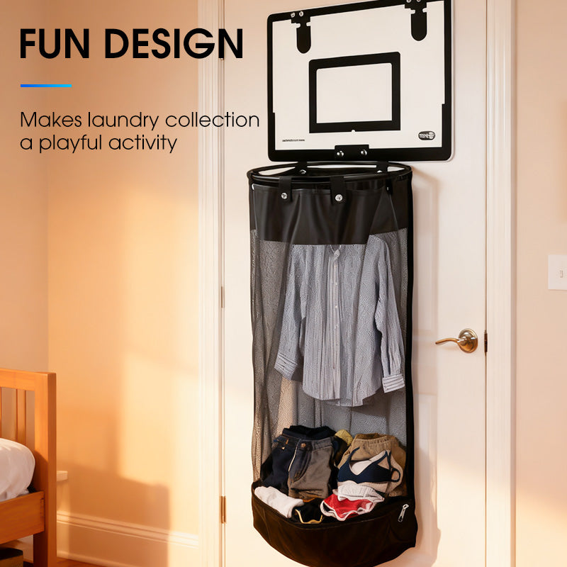 Over-the-Door Basketball Laundry Hamper