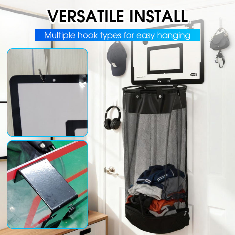 Over-the-Door Basketball Laundry Hamper