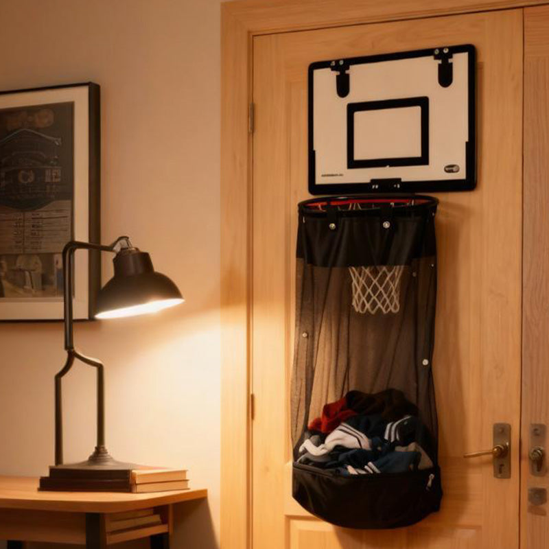 Over-the-Door Basketball Laundry Hamper
