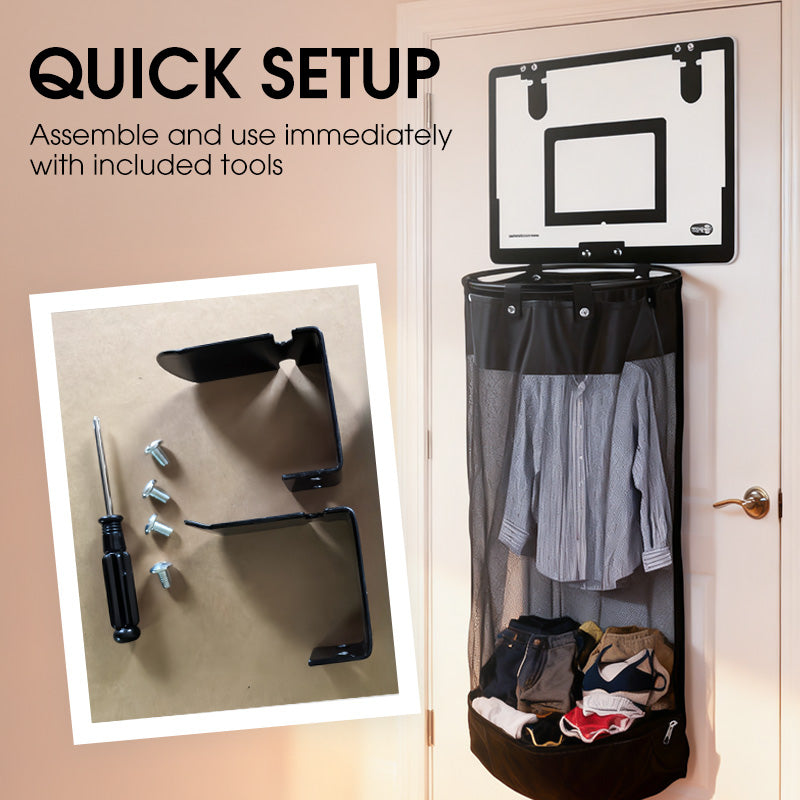 Over-the-Door Basketball Laundry Hamper
