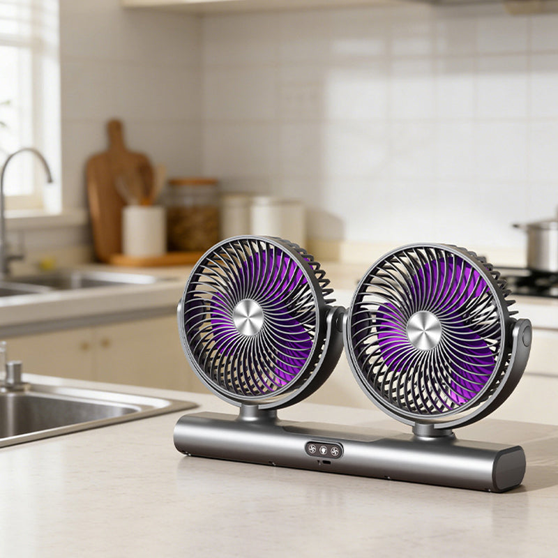 Dual Head Oscillating Ceiling Fan