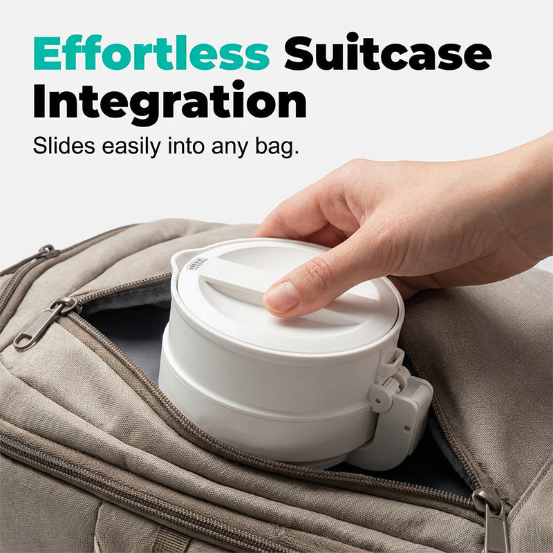 Compact Collapsible Travel Electric Kettle for Hotel Rooms and Camping
