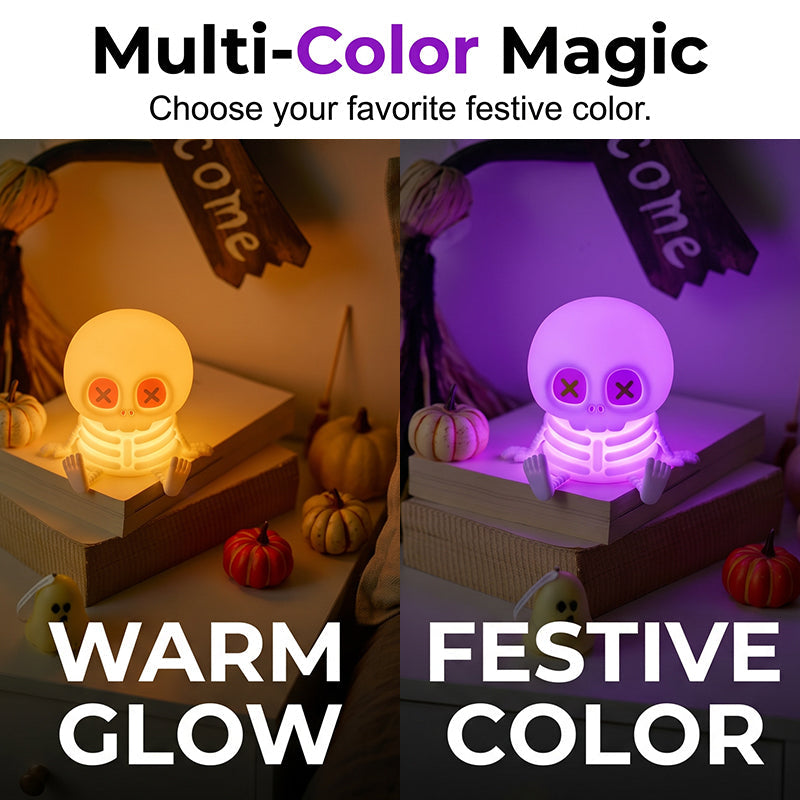 Halloween Skull Silicone Night Light with Touch Control
