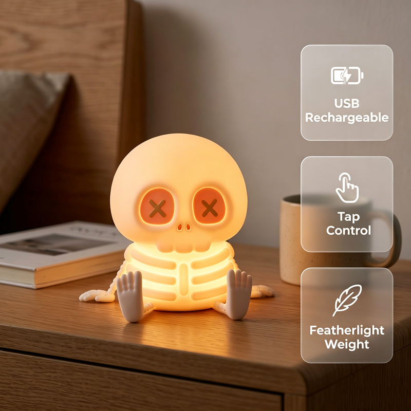 Halloween Skull Silicone Night Light with Touch Control