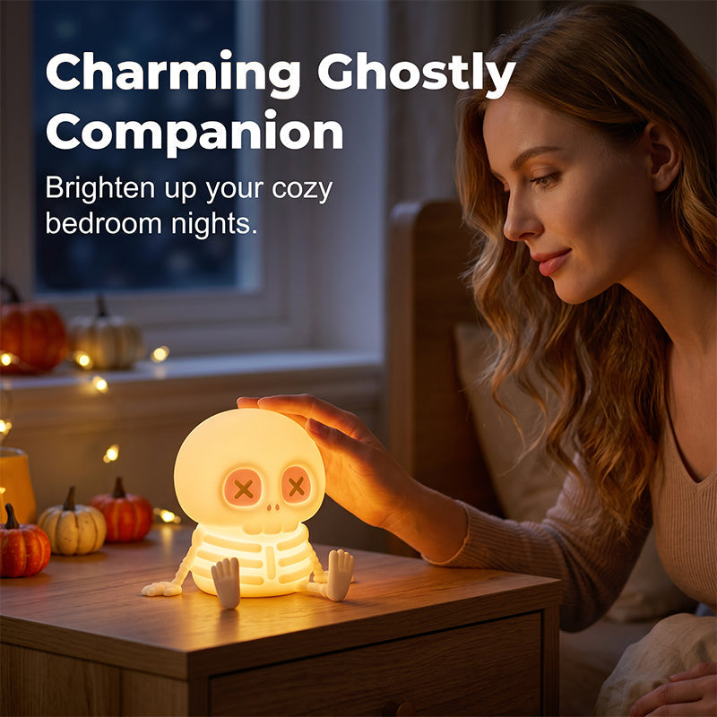 Halloween Skull Silicone Night Light with Touch Control