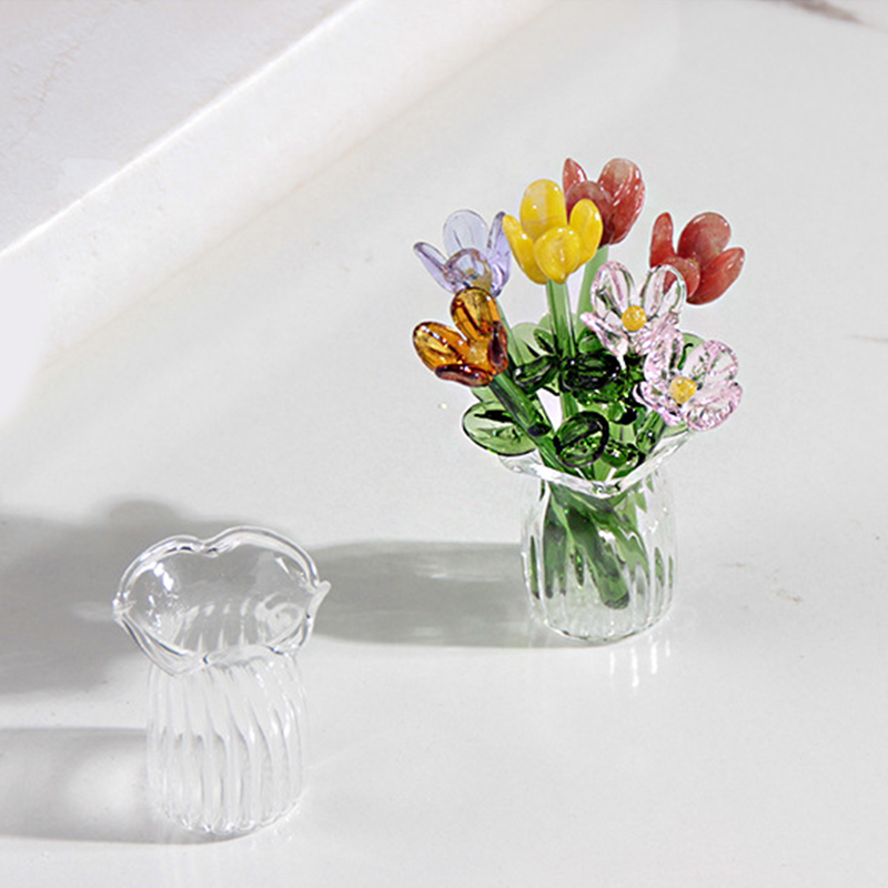 Miniature Glass Flower Vase Set