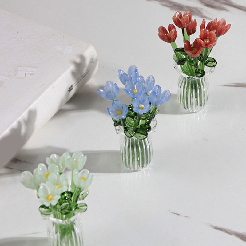 Miniature Glass Flower Vase Set