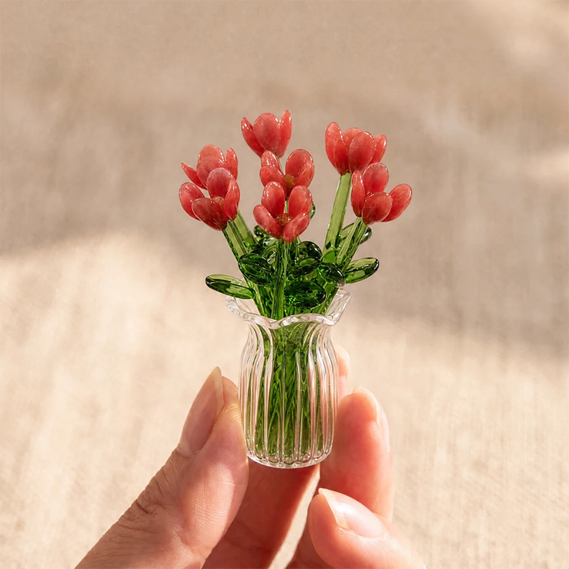 Miniature Glass Flower Vase Set