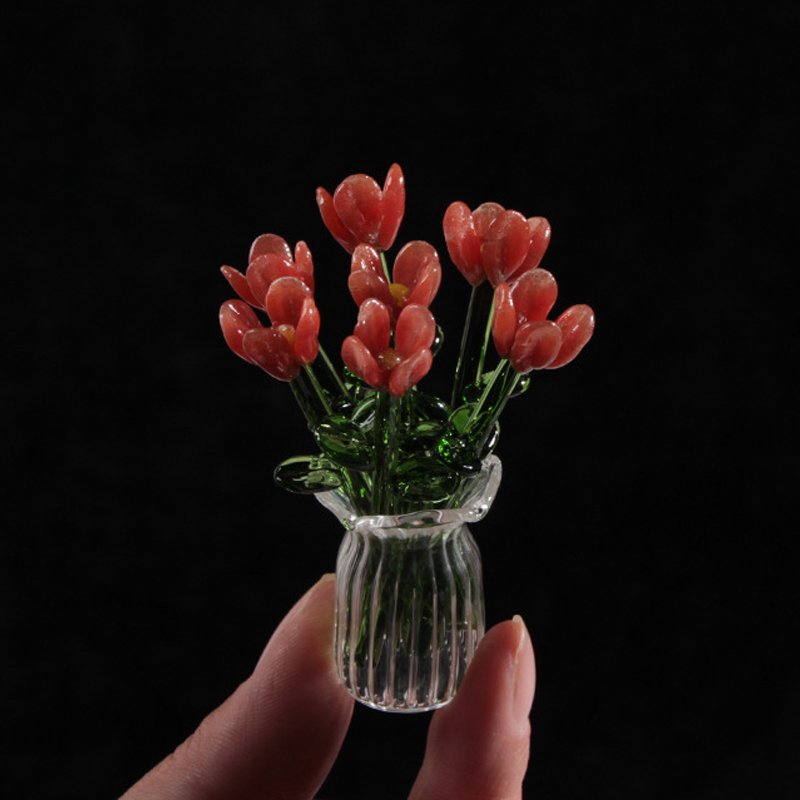 Miniature Glass Flower Vase Set