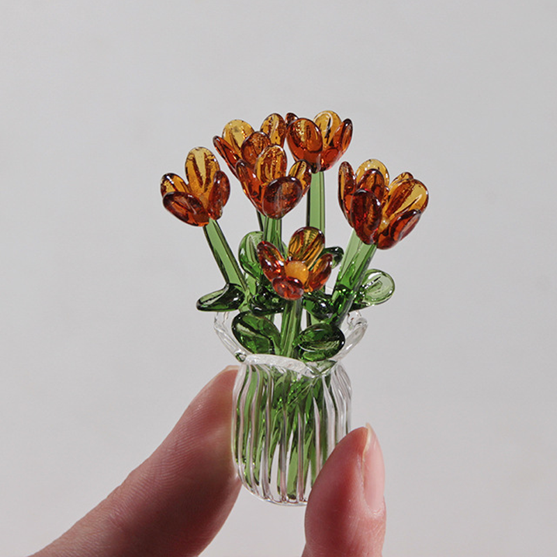 Miniature Glass Flower Vase Set