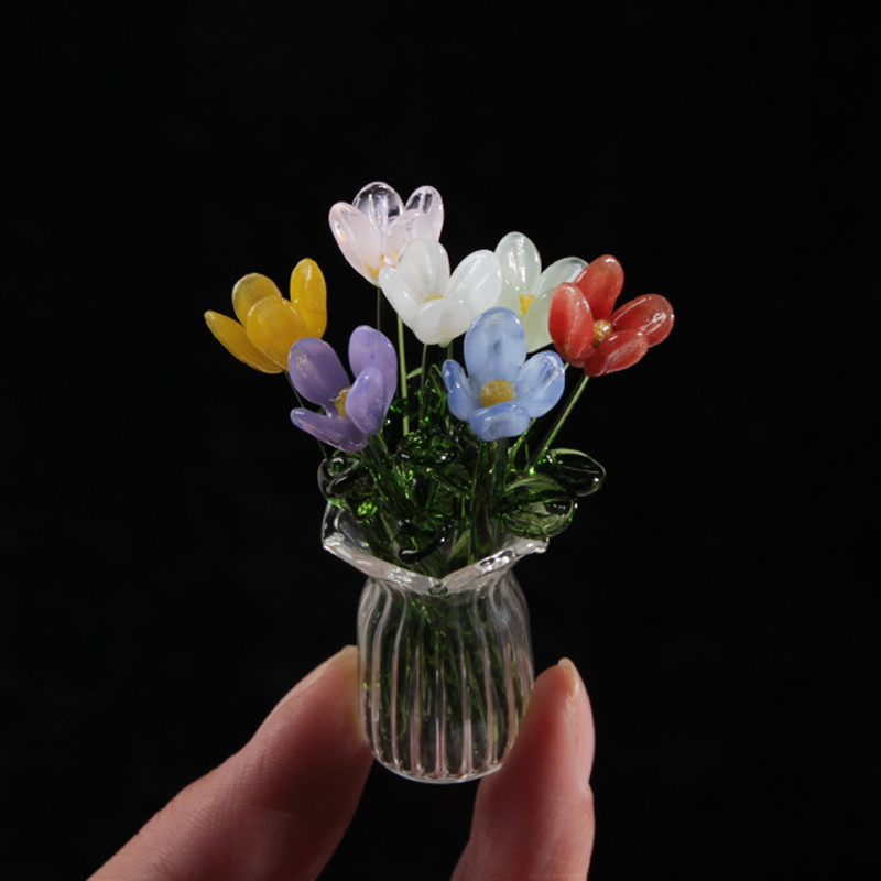 Miniature Glass Flower Vase Set