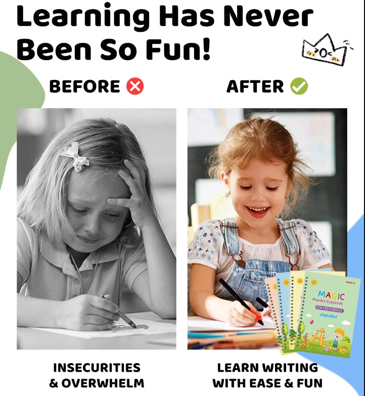 Children's Magic Copybooks Reusable Handwriting Practice Set