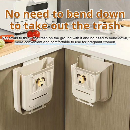Foldable Cabinet Trash Bin Drill-Free Bag Dispenser 10L