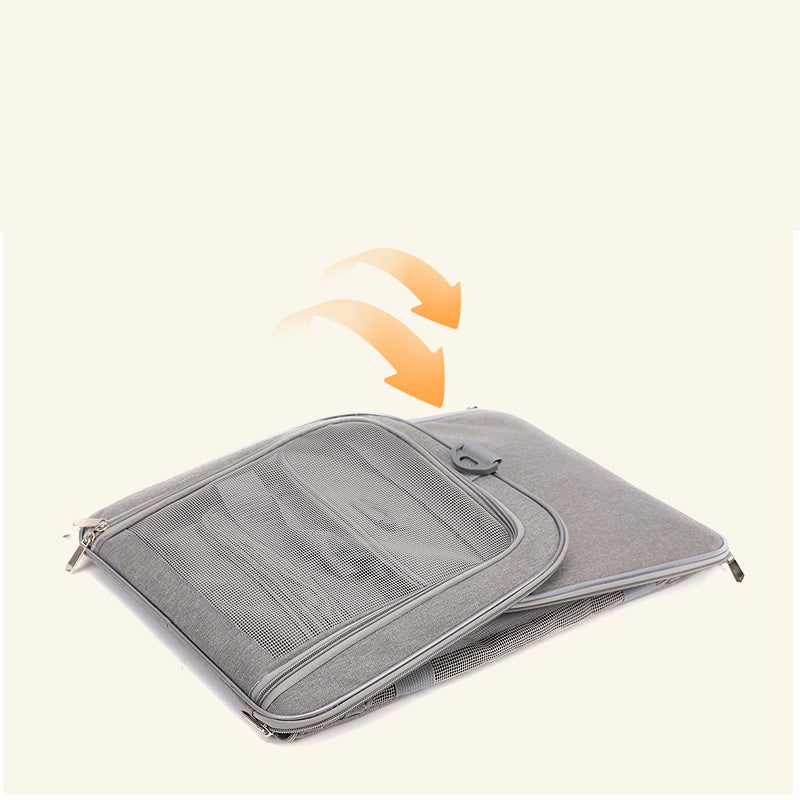 Large Foldable Mesh Cat Carrier Bag Breathable Portable Oxford Fabric