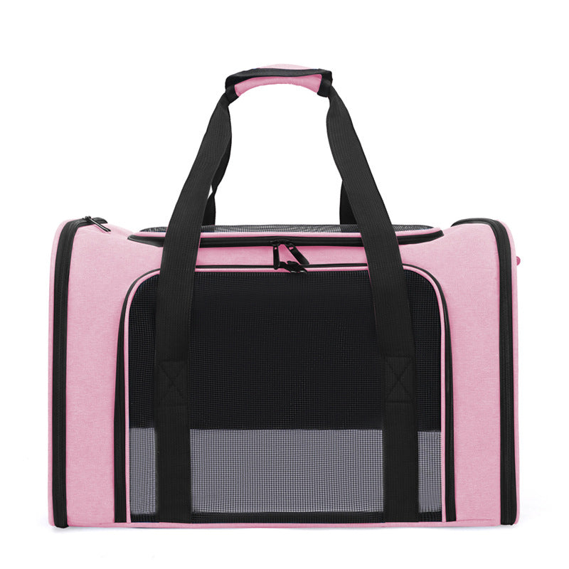 Large Foldable Mesh Cat Carrier Bag Breathable Portable Oxford Fabric