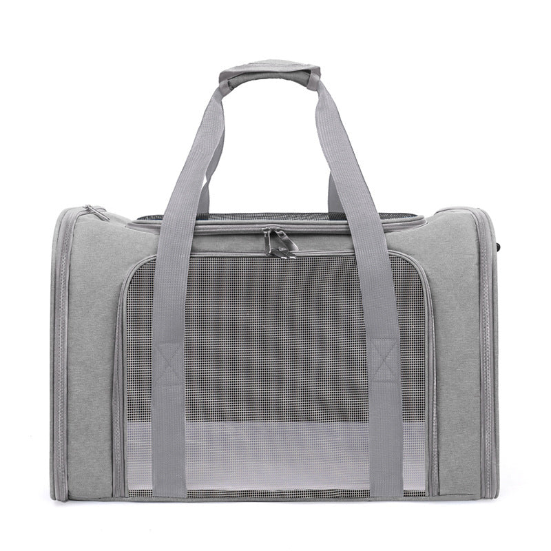 Large Foldable Mesh Cat Carrier Bag Breathable Portable Oxford Fabric