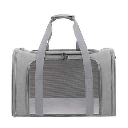 Large Foldable Mesh Cat Carrier Bag Breathable Portable Oxford Fabric