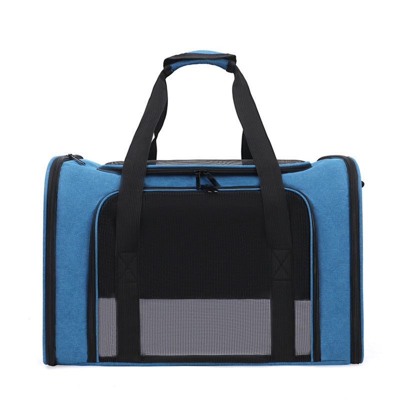 Large Foldable Mesh Cat Carrier Bag Breathable Portable Oxford Fabric