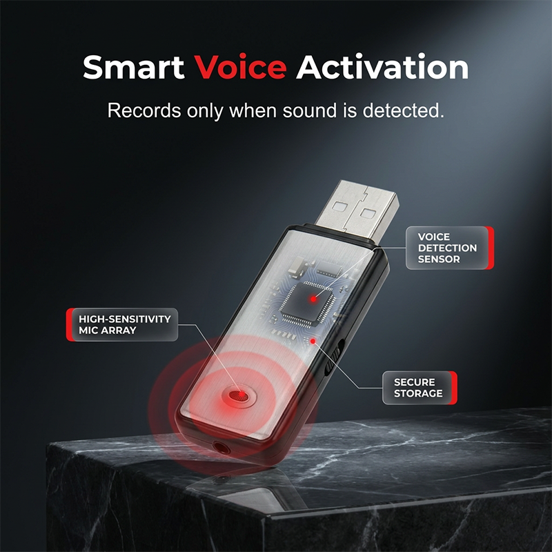 Portable High-Definition Noise-Cancelling USB Voice Recorder