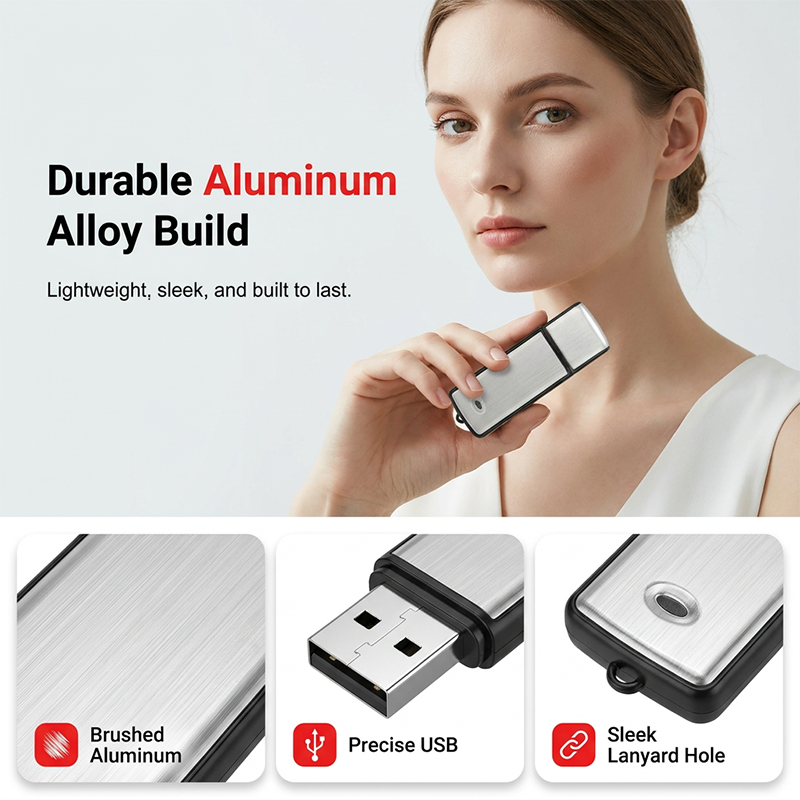 Portable High-Definition Noise-Cancelling USB Voice Recorder