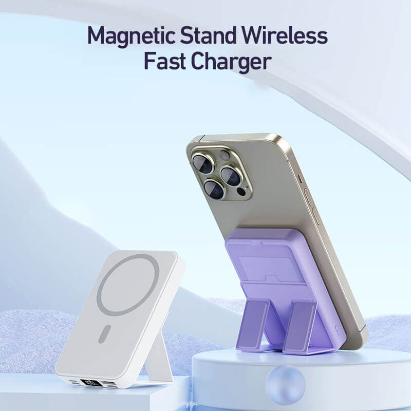 10000mAh Magnetic Wireless Charging Power Bank with Stand