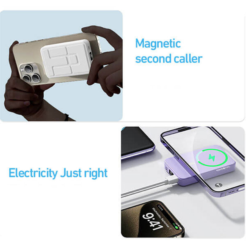 10000mAh Magnetic Wireless Charging Power Bank with Stand