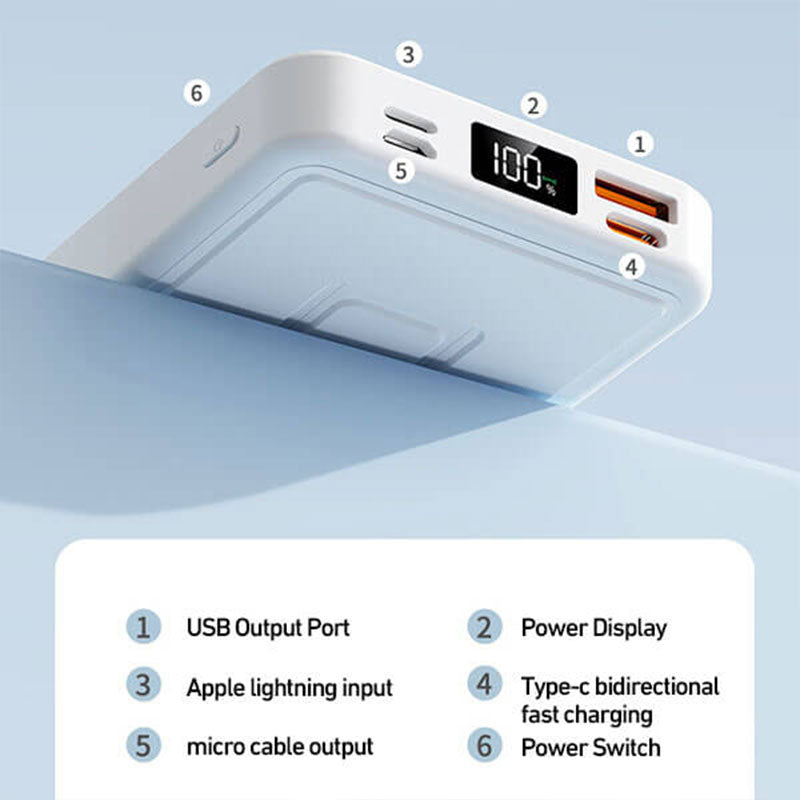 10000mAh Magnetic Wireless Charging Power Bank with Stand