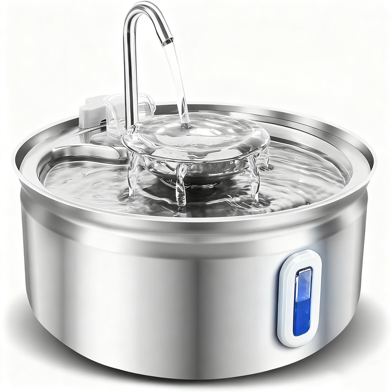 Stainless Steel Pet Water Fountain 3.2L with 3 Flow Modes