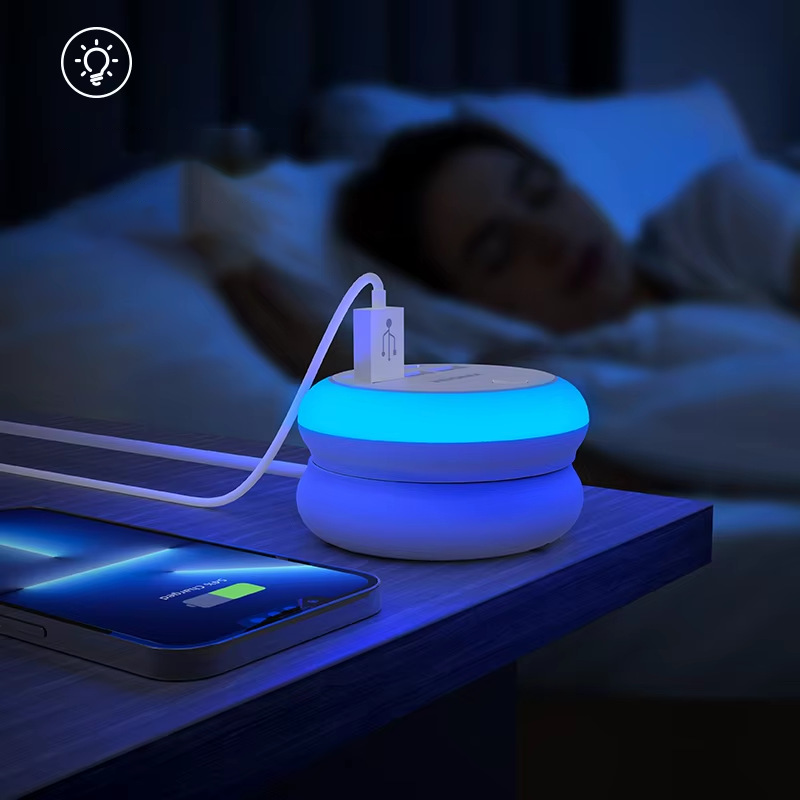 Portable 6-Port Charging Station with 8-Color Night Light
